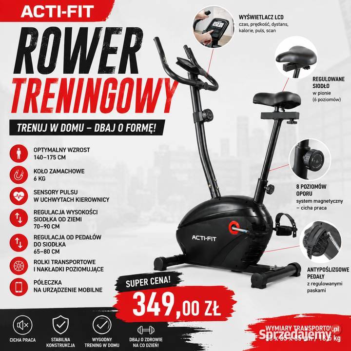 Rower Treningowy Rowerek Stacjonarny Do Ćwiczeń Sport i Wypoczynek Skawina