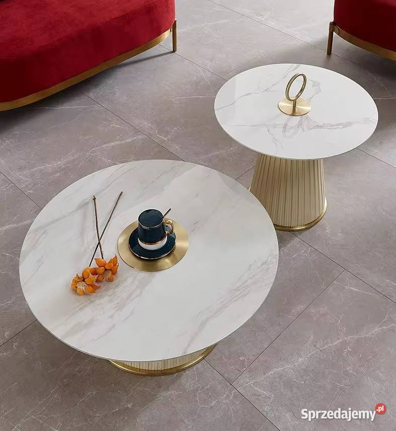 Złoty stolik kawowy plisowany Premium z Stoliki kawowe i ławy