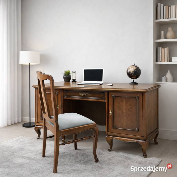 Dwustronne biurko chippendale z lat 40tych
