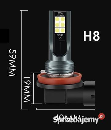 Żarówki H11 H8 12LED 3030SMD 1200 LM Sieradz sprzedam
