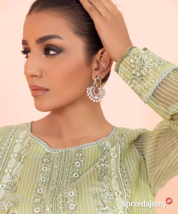 Długa zielona tunika M 38 orient Bollywood długi