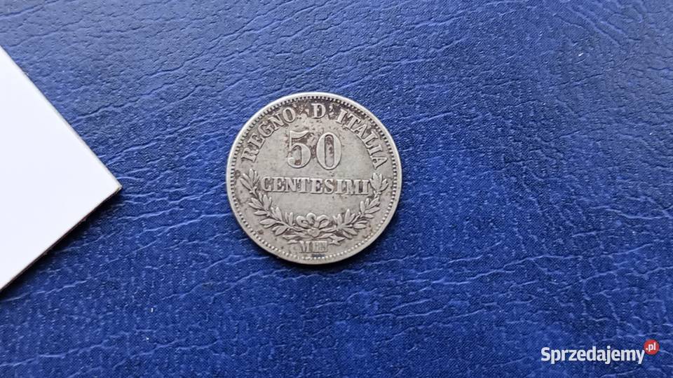 Stare monety 50 centesimi 1863 Włochy srebro