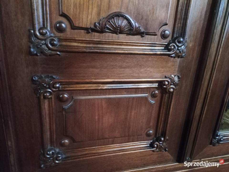 Szafa Rzeźbiona Rocaile i Lustro Kryształowe Kozy