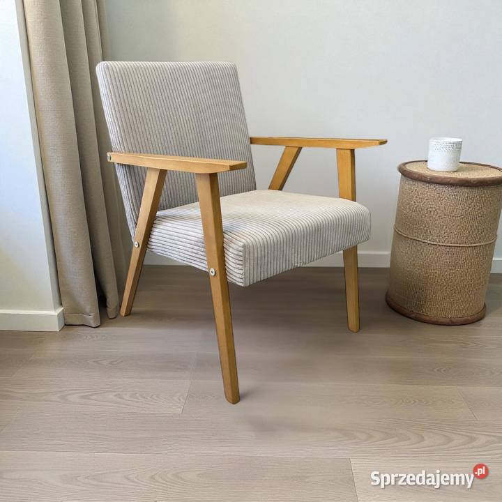 Sztruksowy fotel wypoczynkowy Retro PRL różne Fotele