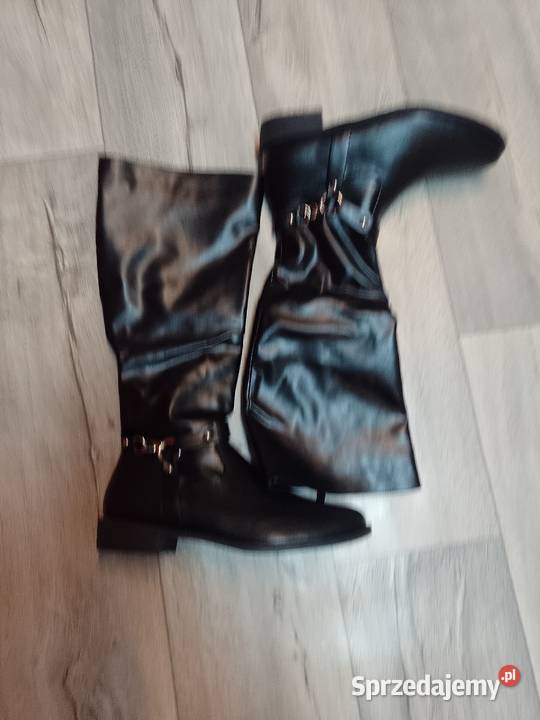 43 Czarne zdobione Kozaki oficerki biznesowe Kozaki małopolskie Kraków