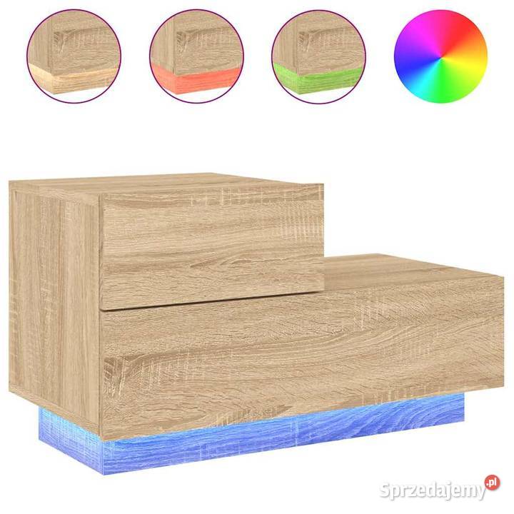 vidaXL Szafka nocna z oświetleniem LED dąb Warszawa sprzedam