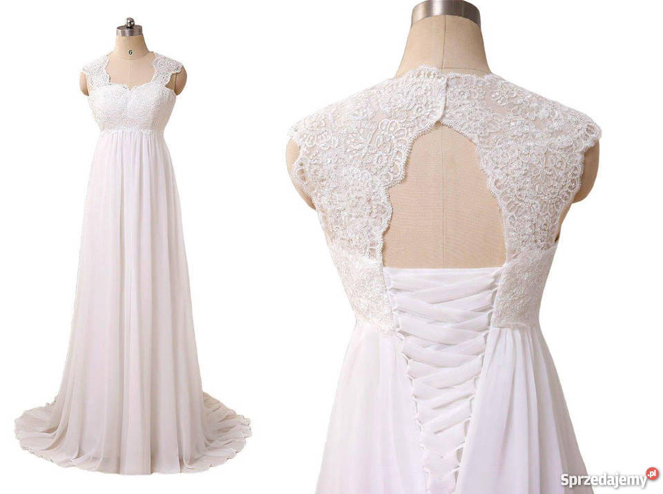 Suknia ślubna ciążowa wesele cywilny 36 S 38 M Jelenia Góra