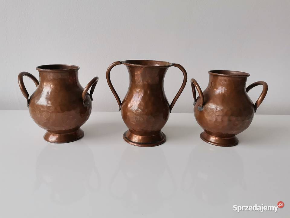 Stary miedziany wazon 3 sztuki Katowice