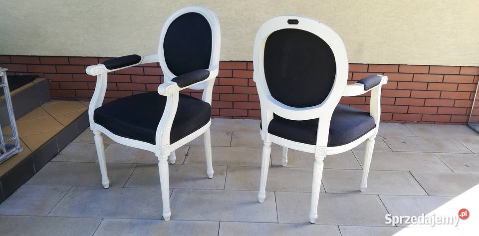 Fotele medalion czarne glamour stylowe krzesła