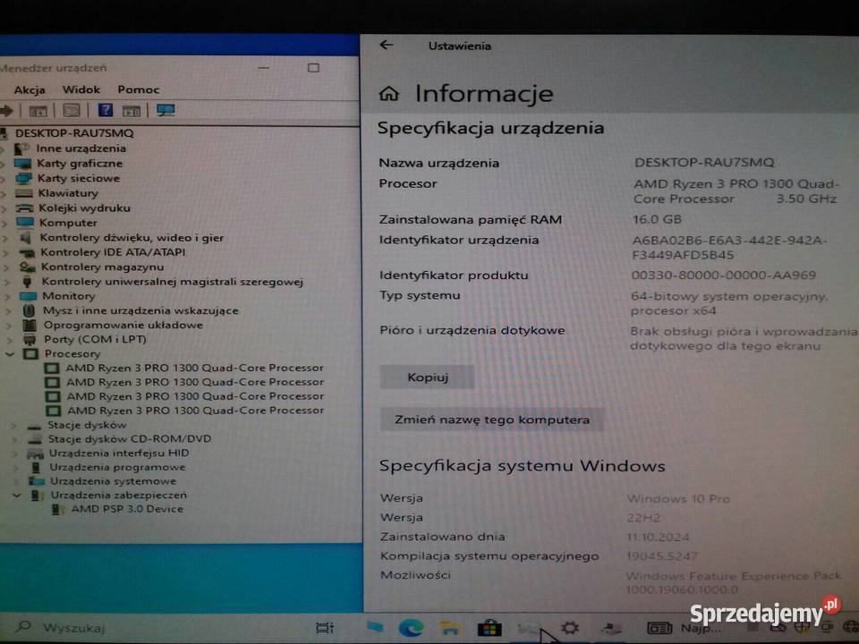 AMD Ryzen 3 PRO 1300 4x35GHz AM4 8MB Sprawny Bydgoszcz