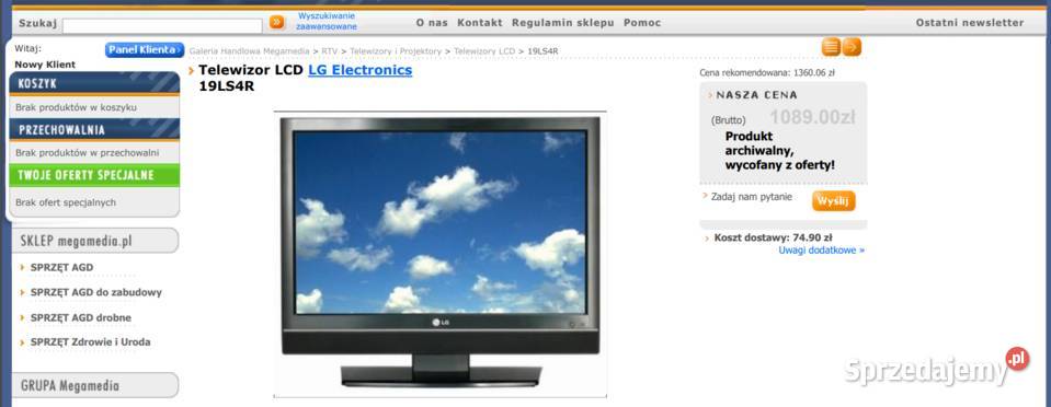 Sprzedam telewizor LED LG 19LS4R z dekoderem LED dolnośląskie Legnica