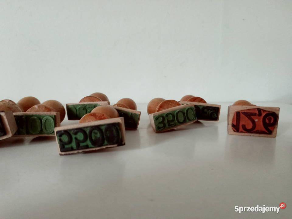 Stare drewniane pieczątki zestaw Rzeszów