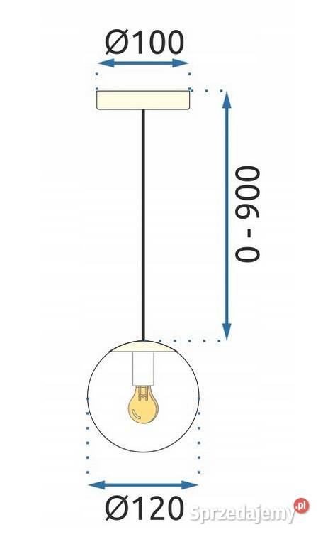 LAMPA SUFITOWA WISZĄCA ZŁOTA KULA Z BIAŁYM Choroszcz