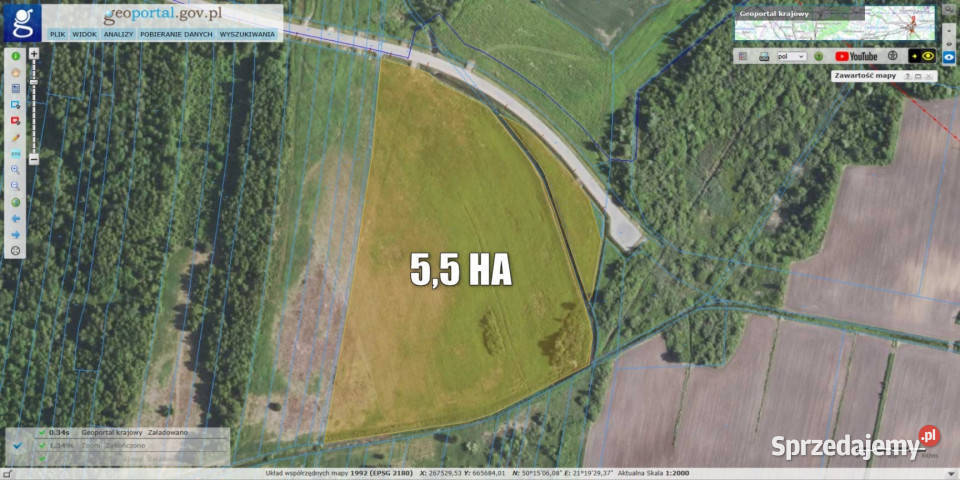 Działka przemysłowa 55 HA Podborze Mielec Strefa Sprzedaż