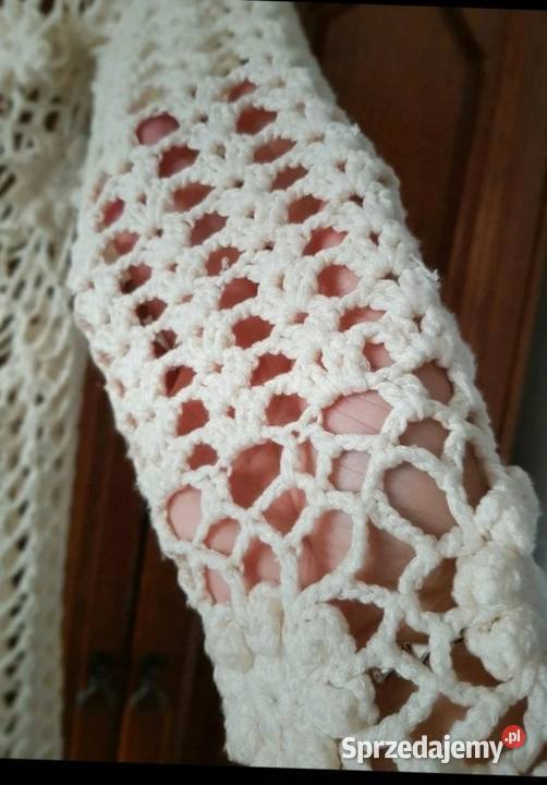 Śliczne białe wdzianko szydelkowe robione na Rozmiar 42(XL) śląskie Tychy