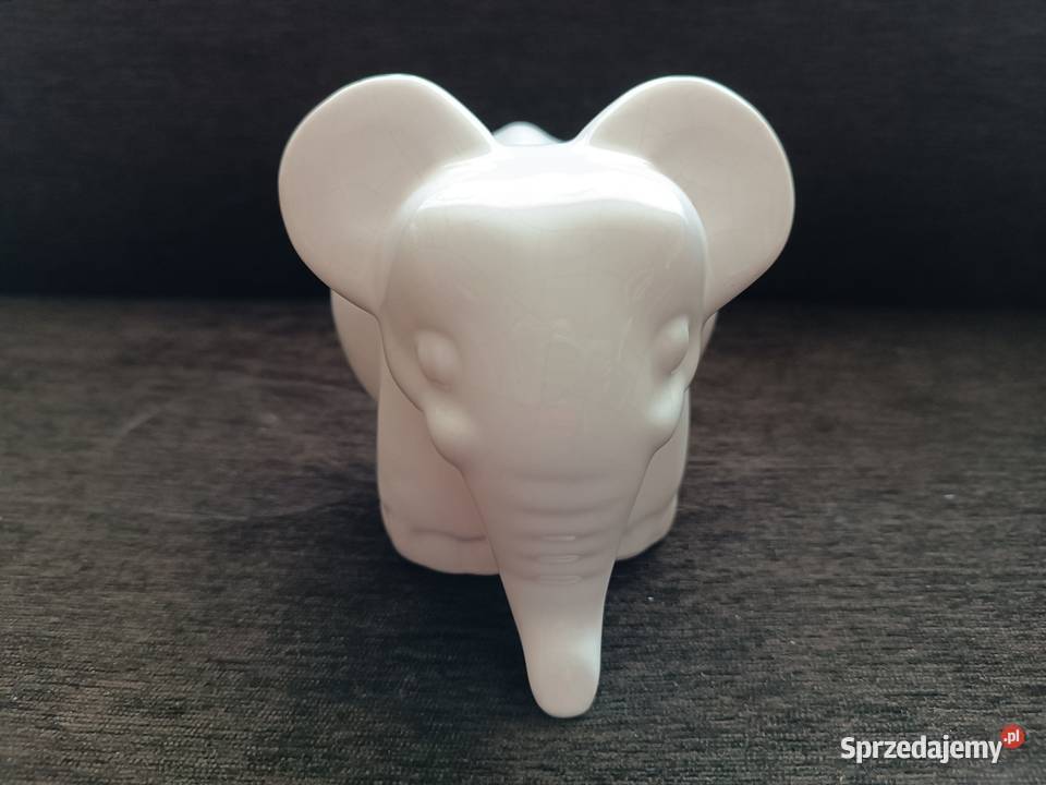 Kolekcjonerska figurka z kamionki duży słoń Szczyrk