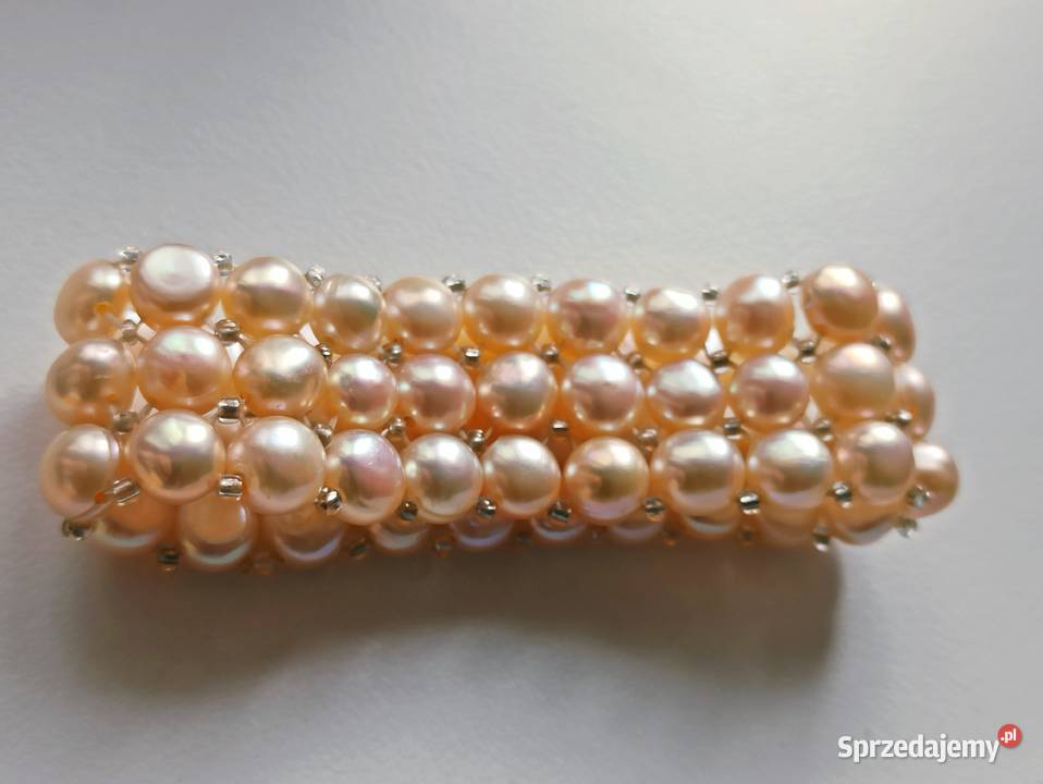 Bransoletka 3rzędowa szeroka perła hodowlana Warszawa