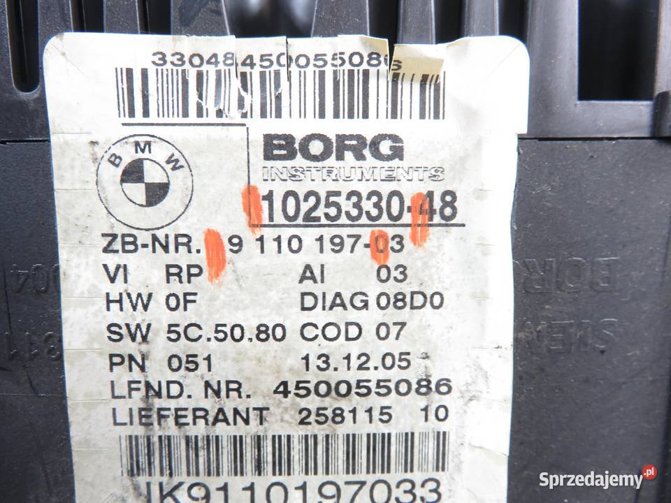 LICZNIK BMW 3 E90 318 i B20 B 9110197 1025330 osobowe Liczniki i zegary