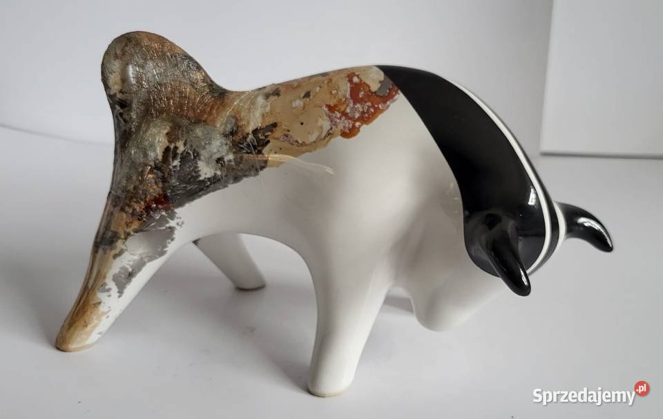 BYK Znak zodiaku Figurka Byczek ceramiczny Rękodzieło Sierakowice