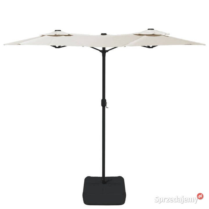Podwójny parasol ogrodowy z LED piaskowy 316x240 Warszawa