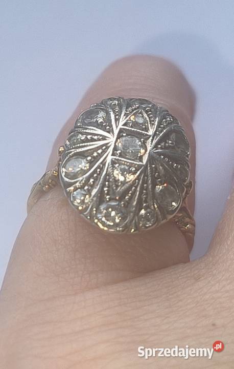 Pierścień retro złoto 585