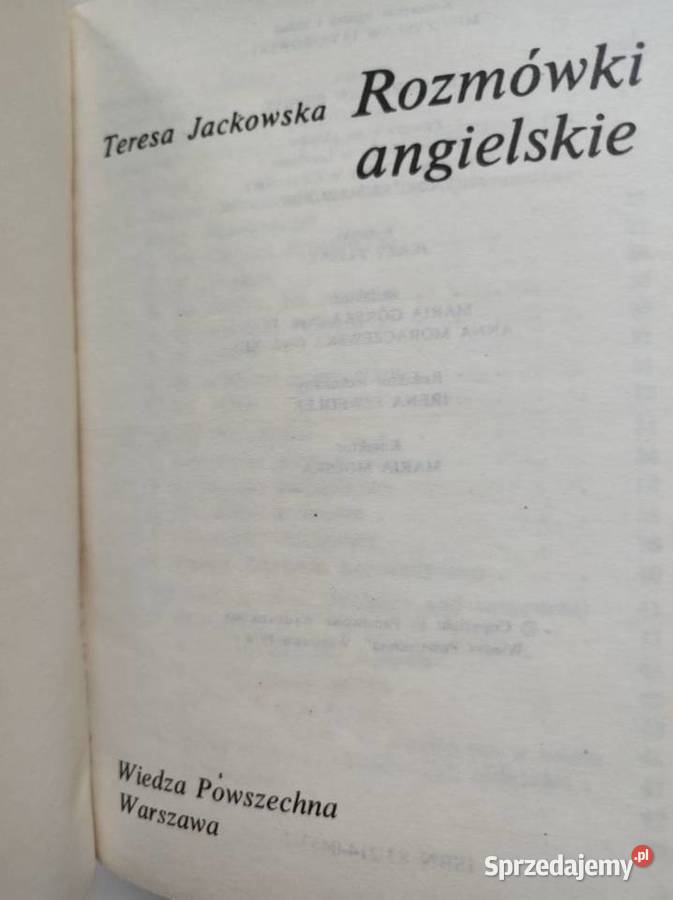 Rozmówki angielskie Teresa Jackowska 1991 Kielce