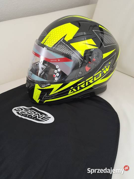 Kask motocyklowy Ozone Arrow CzarnoSzaroŻółty Przasnysz