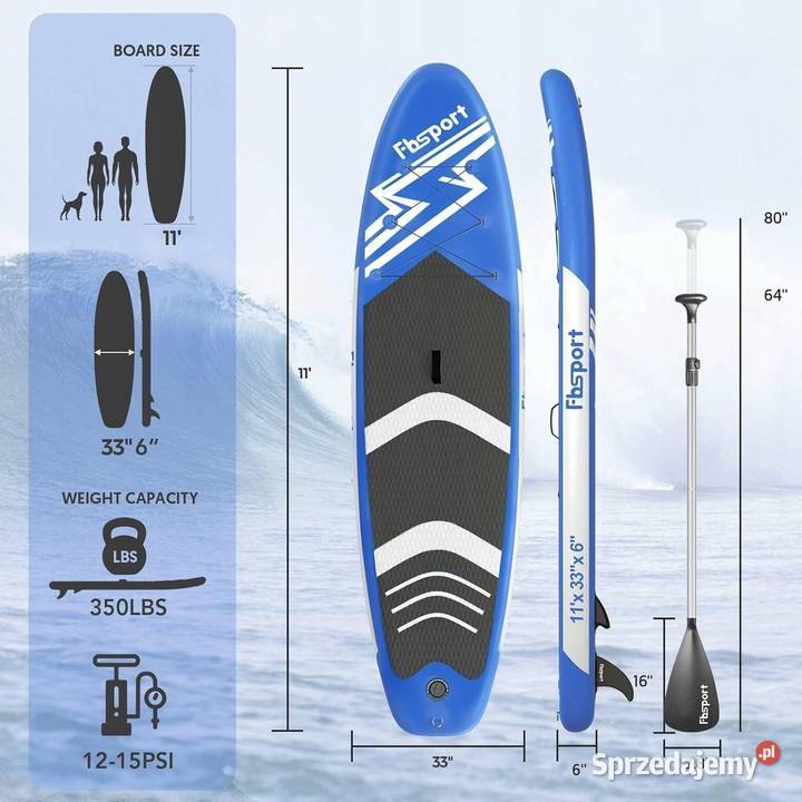 Nadmuchiwana Deska SUP Fbsport 335 Surfing, windsurfing, kitesurfing Jadowniki