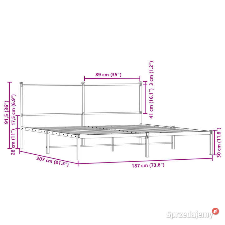 Łóżko Czarne Metalowe Rama Łóżka Metalowa Ze 91cm Warszawa