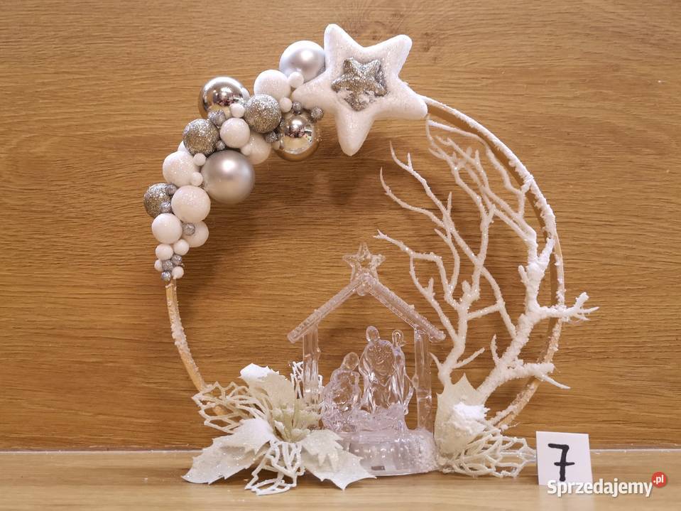 Ręcznie wykonany stroik świąteczny LED z motywem Kielce