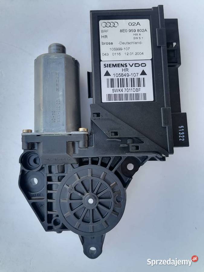 Audi A4 B6 B7 silniczek szyby Prawy tył Szczerbice