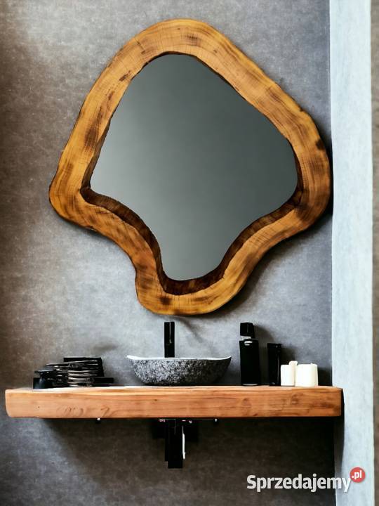nowoczesne lystro do łazienki w drewnianej ramie Rzeszów sprzedam