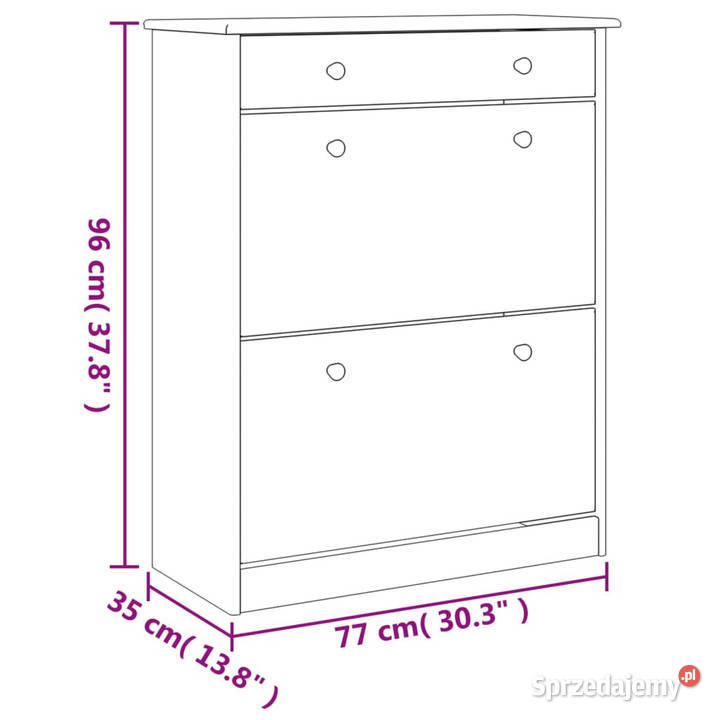 Szafka nocna ALTA biała 77x35x96 drewno sosnowe sprzedam