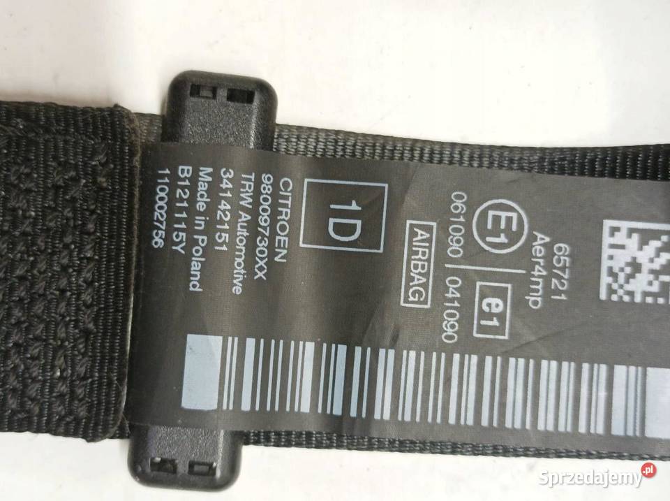 PAS BEZPIECZEŃSTWA PRAWY PRZÓD PASAŻERA sprzedam