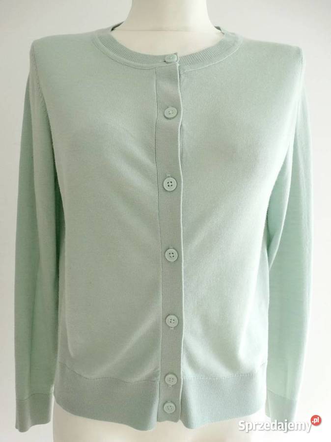 Sweter Kardigan Wełniany 100 Wełna Merino Fine Łomża