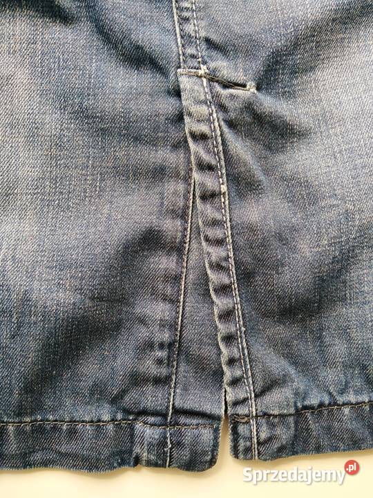 Dżinsowa spódnica z rozcięciem i marszczeniem Warszawa