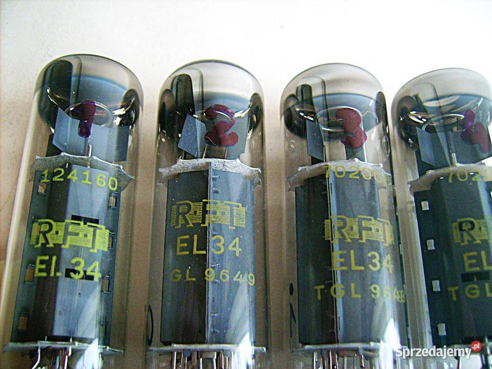 EL34 RFT KWARTET lata 60te SHORT BASE MOCNE Wzmacniacze i pokrewne Porąbka