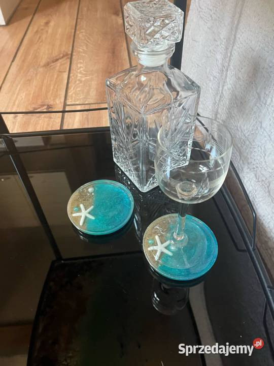 Barek stolik z żywicą z motywem morskim sprzedam