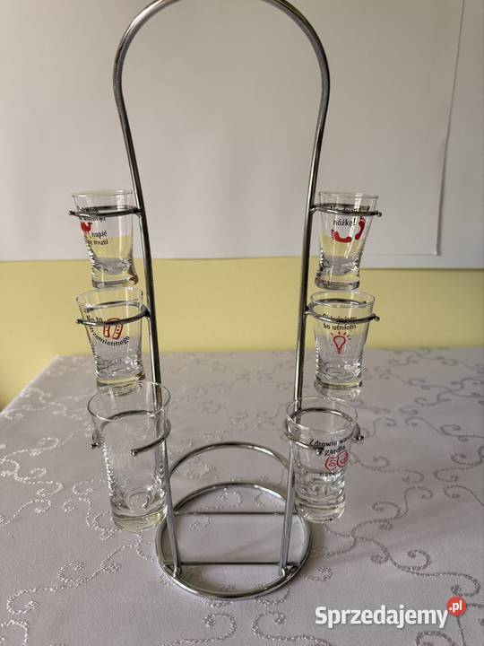 Zestaw Kieliszków do Shotów Metalowy Stojak 6 sprzedam
