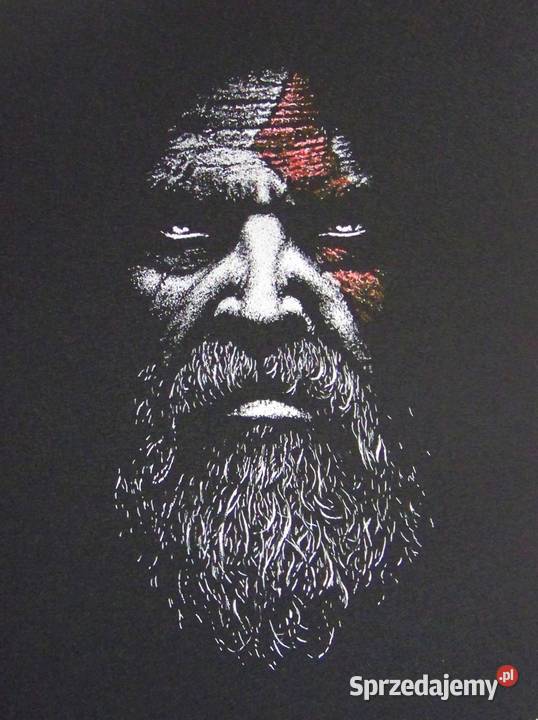 Kratos God of War Oryginalny obraz ręcznie Sandomierz