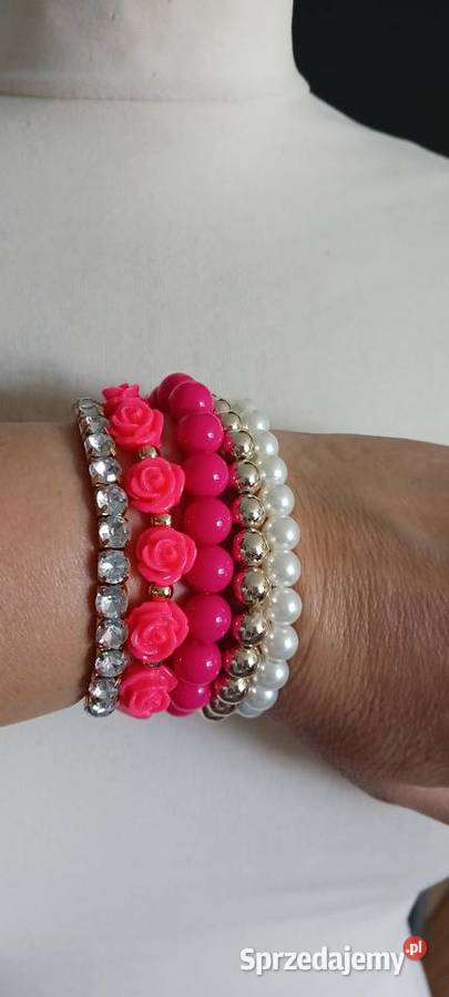 Komplet bransoletek różowe Ostrowąs sprzedam