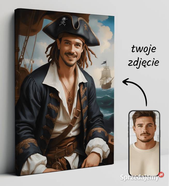 Obraz Portret na płótnie karykatura jack sparrow