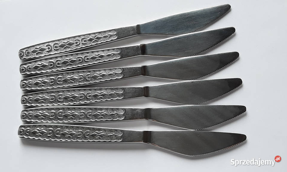 Noże obiadowe KASZUBSKI Gerlach sztućce PRL śląskie Dąbrowa Górnicza