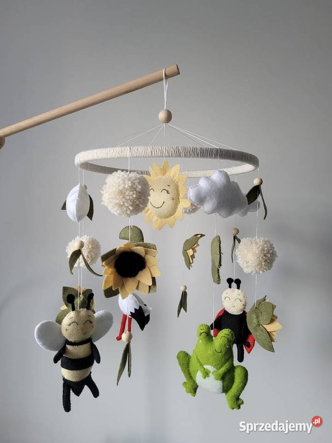 Karuzela do łóżeczka Słoneczna łąka żabka bocian Częstochowa