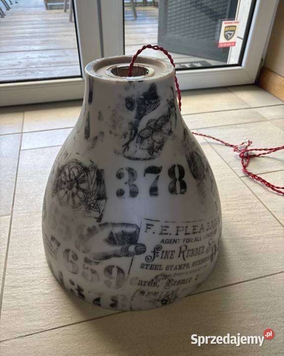 Industrialna Lampa wisząca z gazetowym wzorem Katowice sprzedam