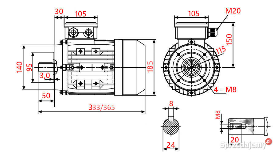 SILNIK ELEKT 15kW 230V 1420obr 1Fazowy Hydraulika kujawsko-pomorskie Solec Kujawski