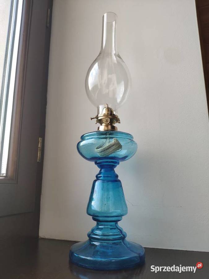 Szklana lampa naftowa XX w 3 Kraków