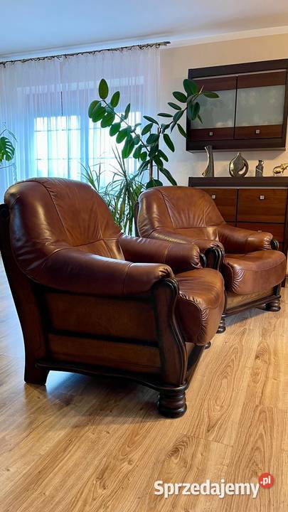Komplet mebli skórzanych Stan Dwa fotele i Rzeszów sprzedam