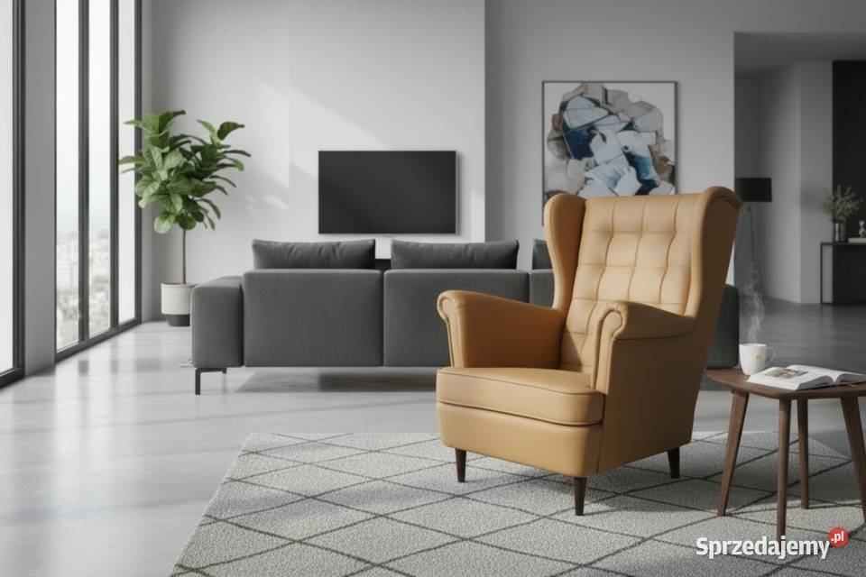 Fotel Uszak Skandynawski Ekoskóra Różne Kolory wielkopolskie Tarchały Małe sprzedam