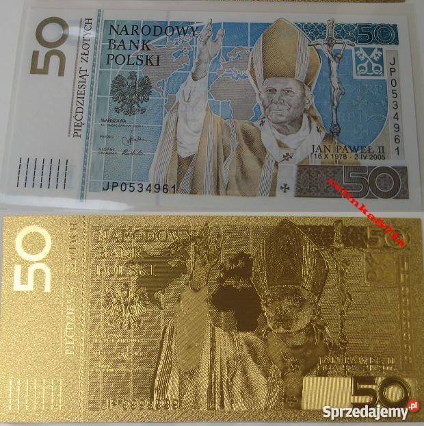 ZŁOTO Złoty Banknot 20 z 1050 rocznica Chrztu Sosnowiec